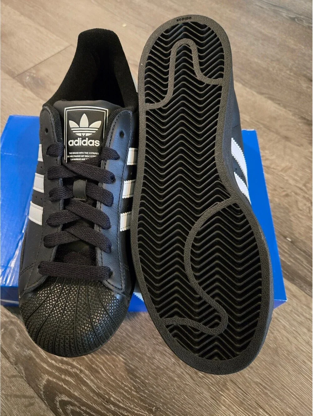 adidas Superstar II JI0079 Mens 8.5 Womens 9.5 Black White New in Box